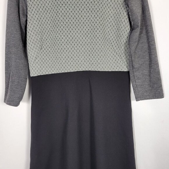 Ann Taylor Loft Women's Quilted 3/4 Sleeve Grey Dress Size 8 - Picture 4 of 13